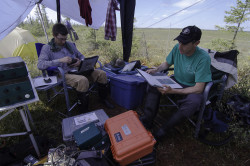 Remote and unplugged office in the wilderness of Ontario.