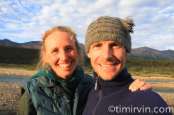 Heidi Braun and Tim Irvin smiling in the Yukon